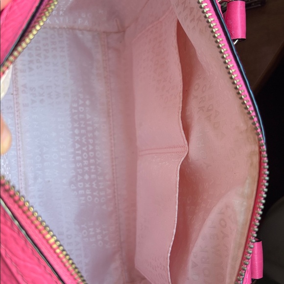 Kate Spade Pink Pebbled Leather Satchel Crossbody Gold Hardware - Picture 5 of 14